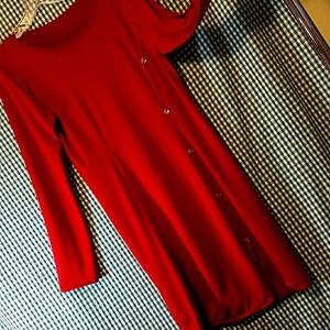 Burgundy slit sexy dress pre-owned